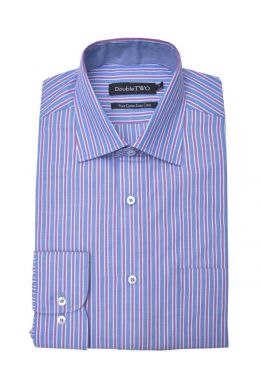 Blue, White and Magenta Candy Stripe Formal Shirt