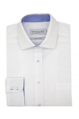 White Diamond Weave Long Sleeve Formal Shirt