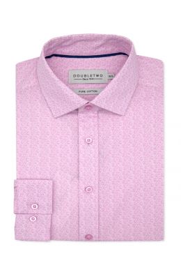 Pink Floral Print Long Sleeve Formal Shirt