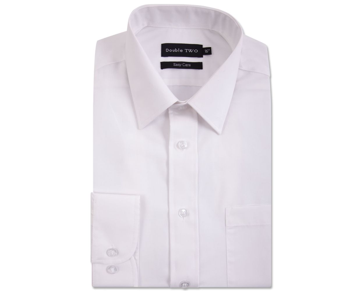 Men's Double TWO White Tall Fit Long Sleeved Shirt