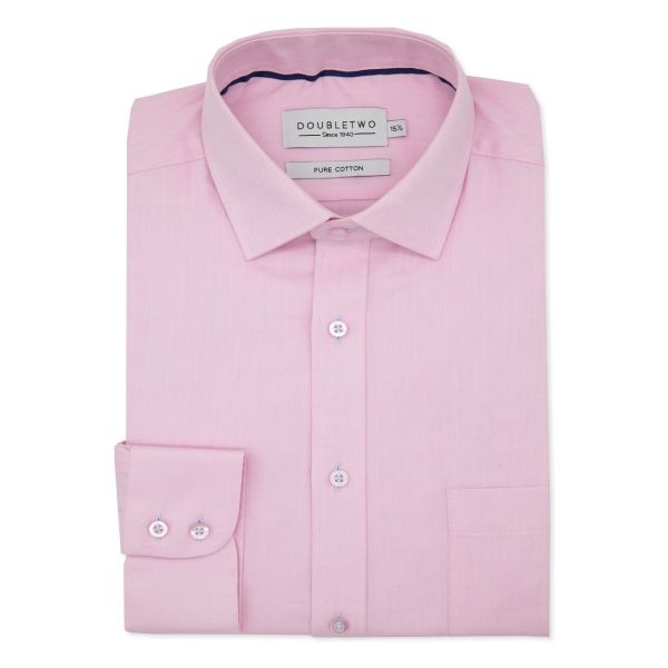 Men's Pink Herringbone Formal Shirt