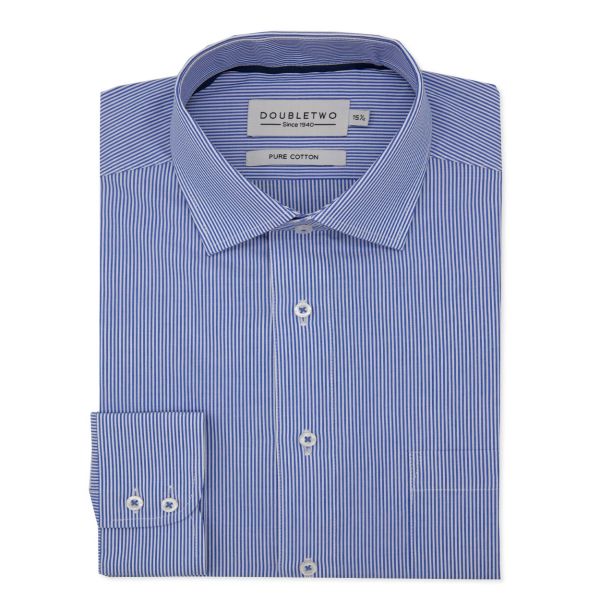 Blue Bengal Striped Long Sleeve Formal Shirt