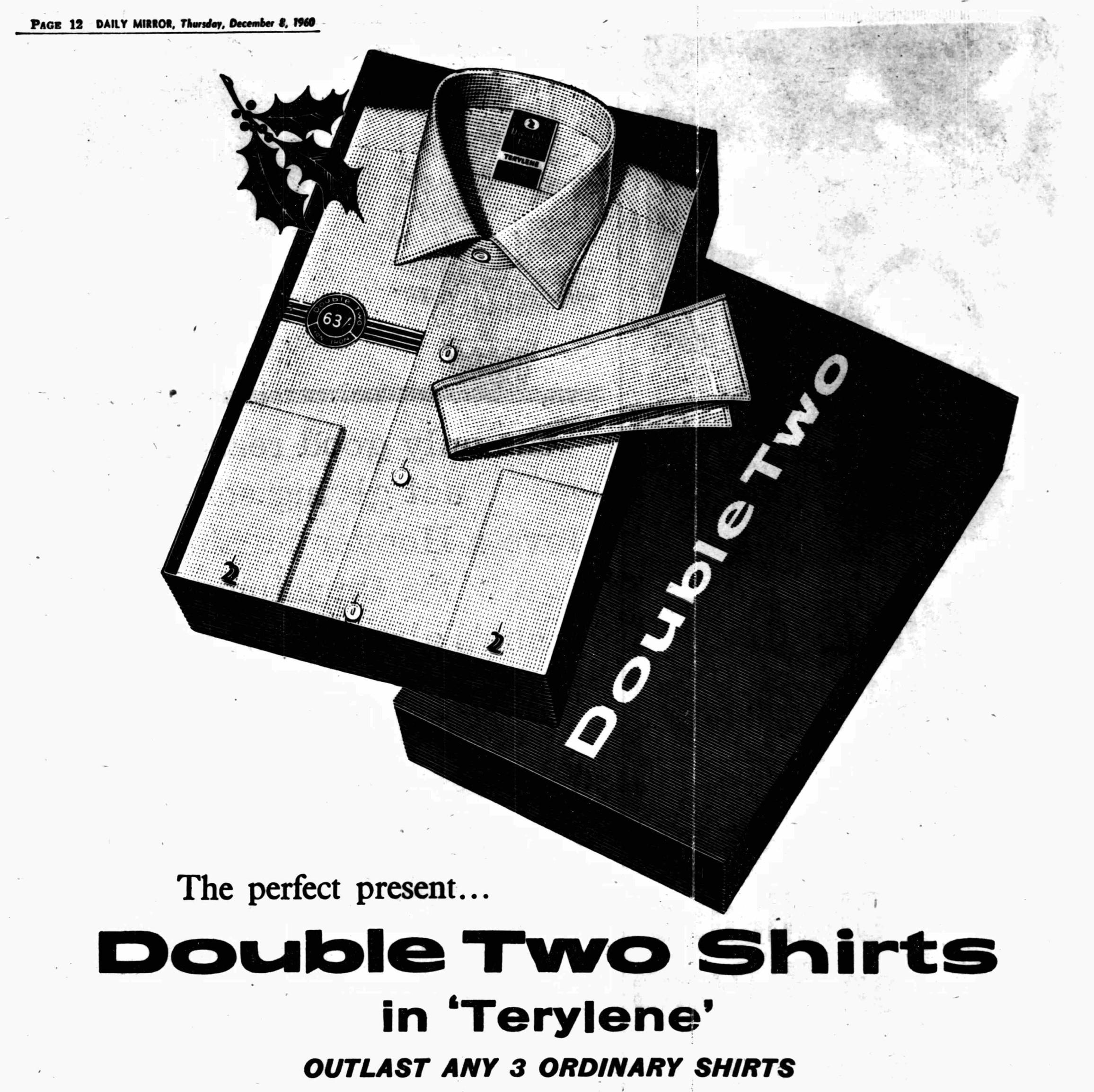 Double Two Shirts in Terylene Daily Mirror Ad 1960